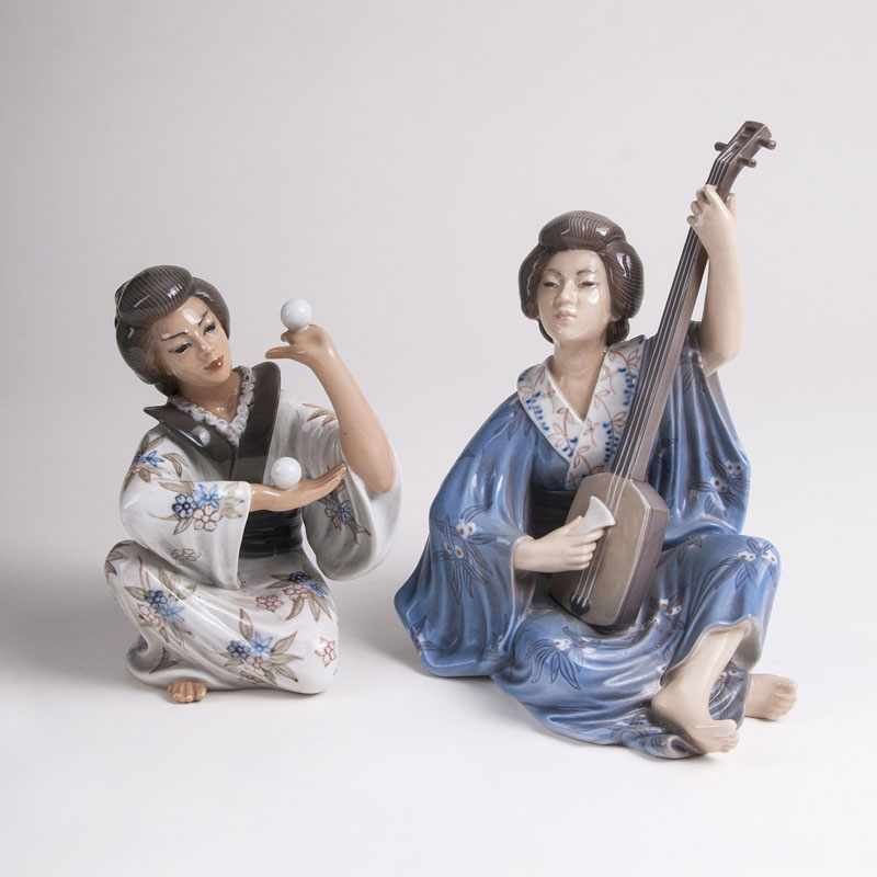 Figuren 'Japanische Jongleurin' und 'Geisha'