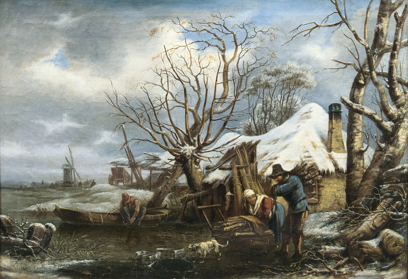Niederländischer Meister, tätig 2. Hälfte 18. Jh. - Winterliches Dorf Winterliches Dorf