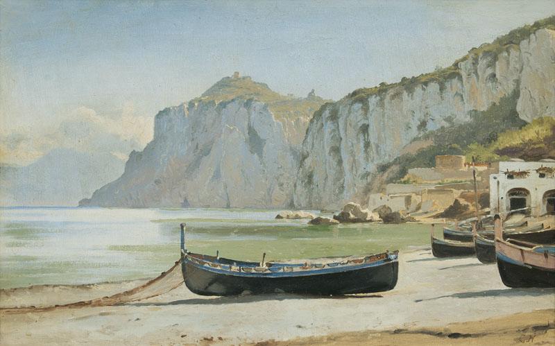 Carl Neumann - Fischerboote am Strand von Capri Fischerboote am Strand von Capri