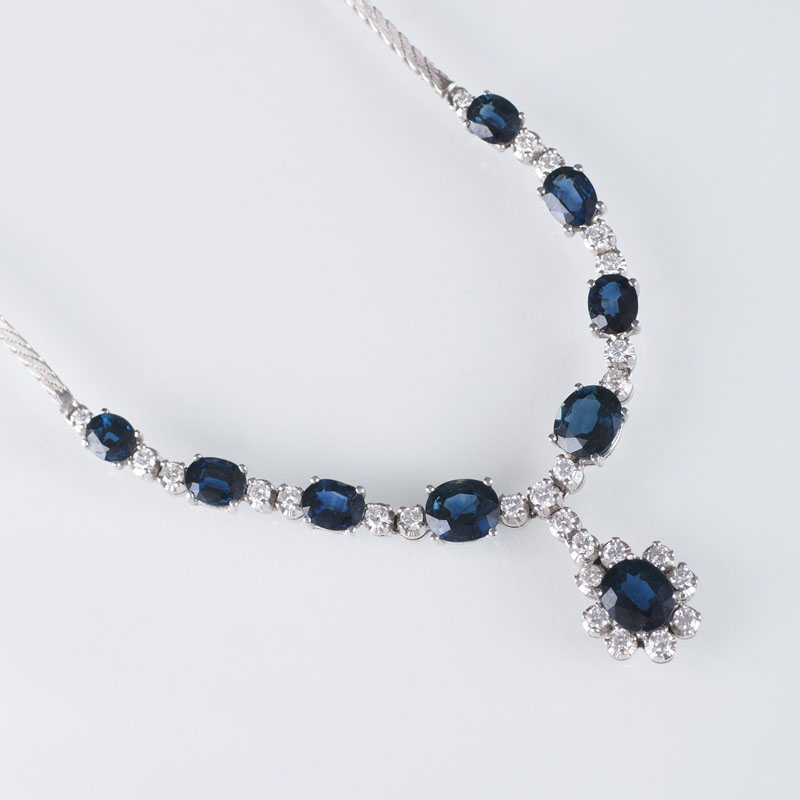 Vintage Castlecliff Sapphire Paste Necklace | Vintage | Jennifer Gibson  Jewellery