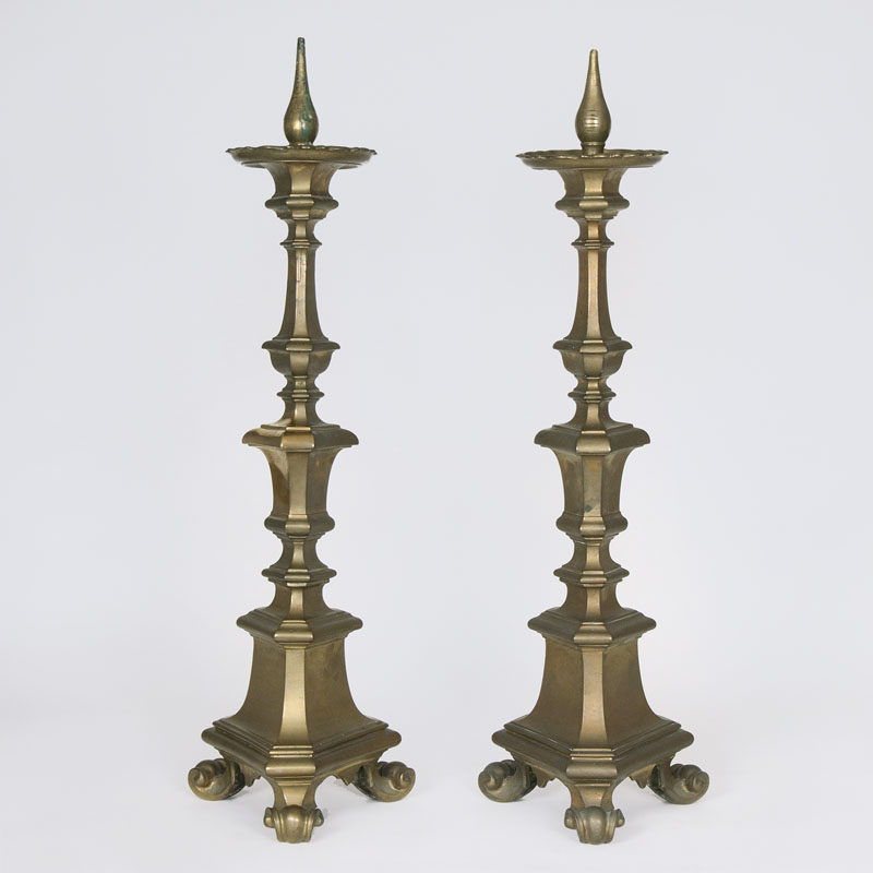 A Pair of Large and Heavy Candlesticks
