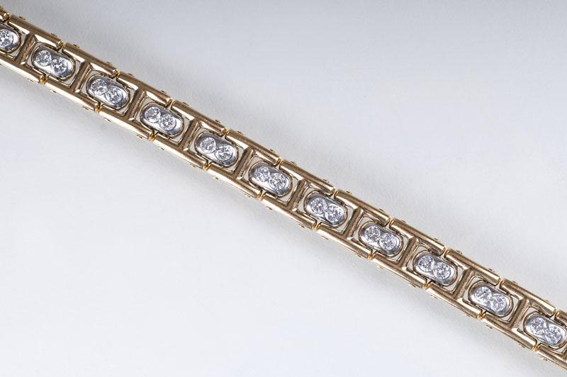 A golden bracelet with diamonds