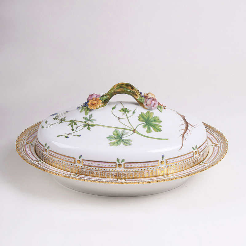 An Oval 'Flora Danica' Lidded Tureen