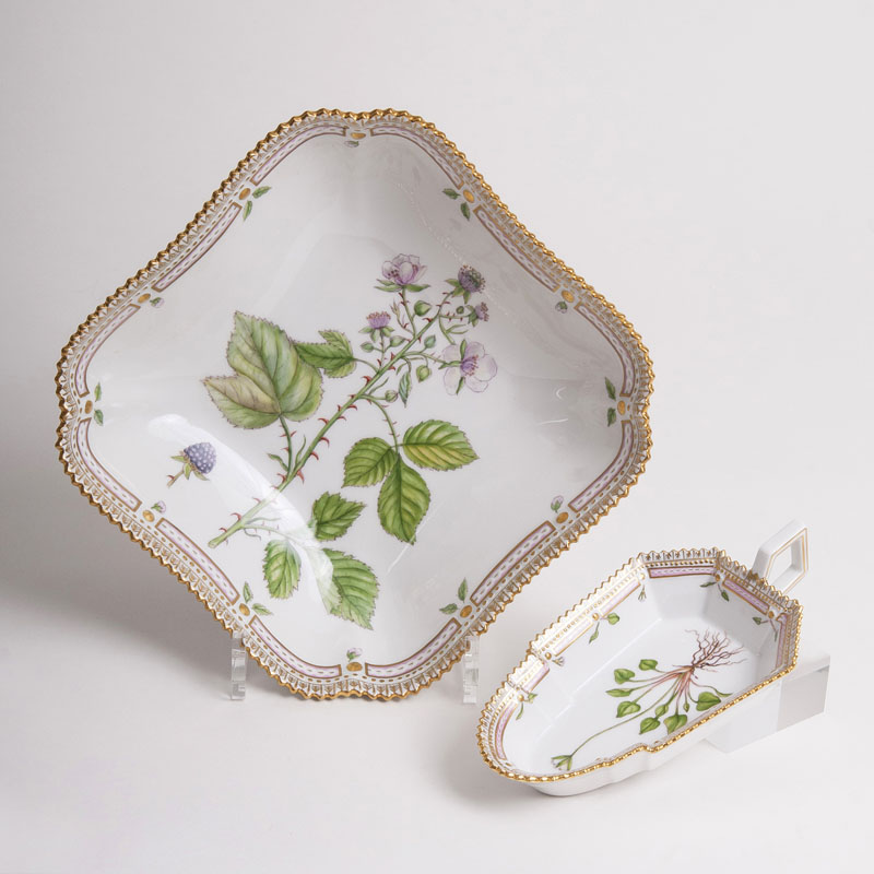 A 'Flora Danica' Dish and small Side Bowl