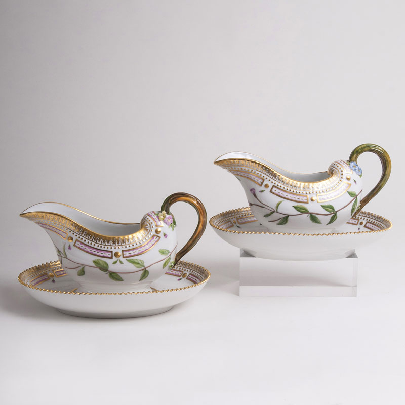 Two 'Flora Danica' Sauce Boats