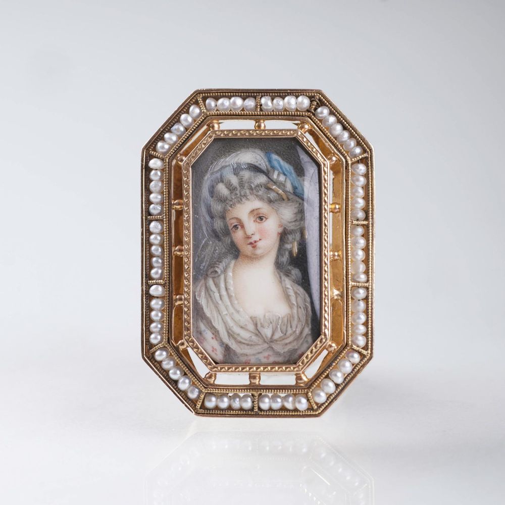A Louis-Seize ring with miniature portrait