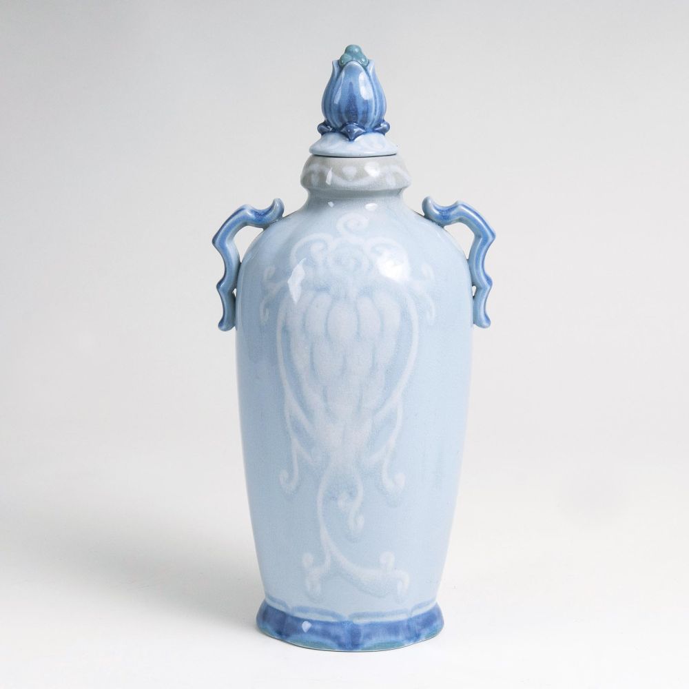 An Art Nouveau Vase with Stylized Blossom