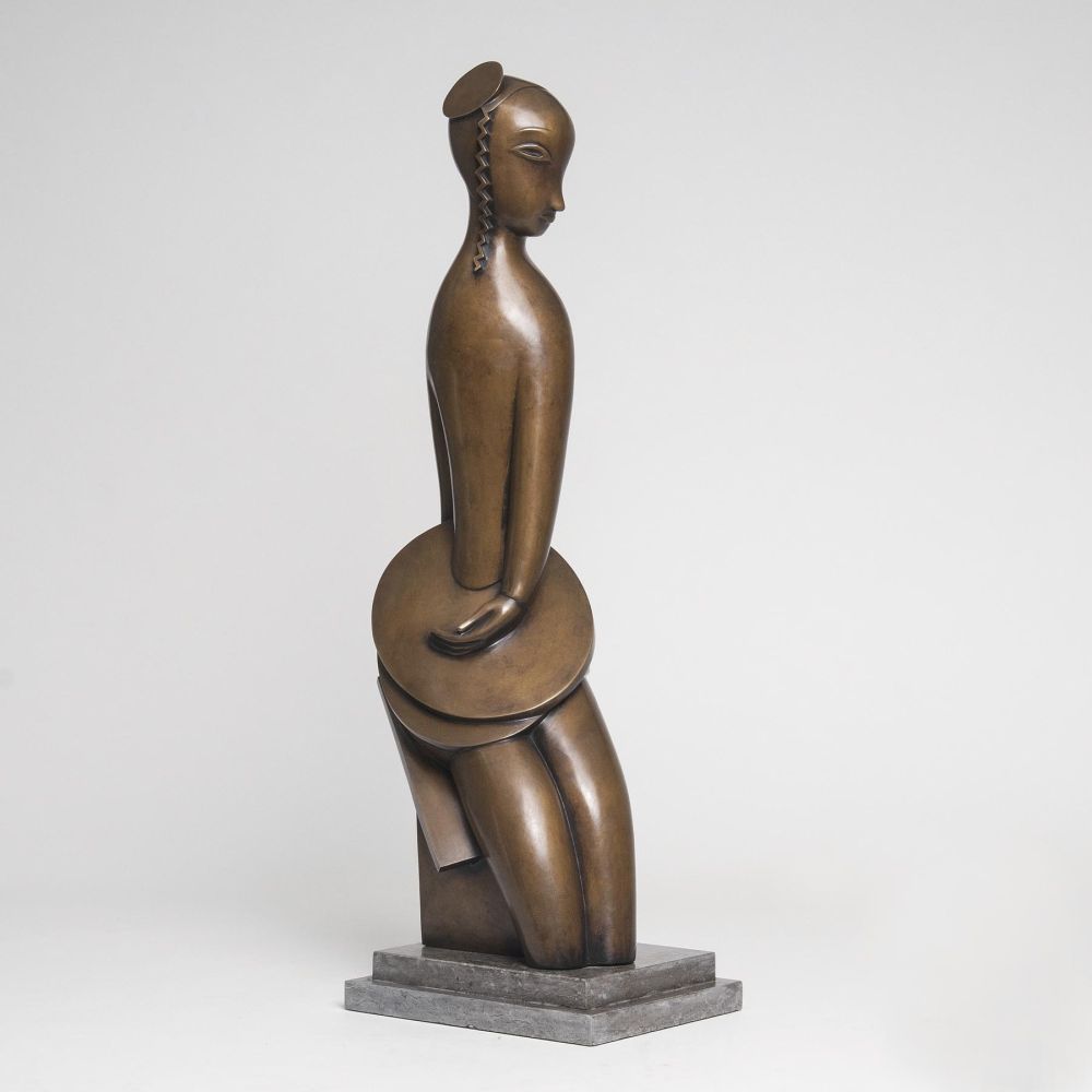 A Sculpture 'Femme aux disques'