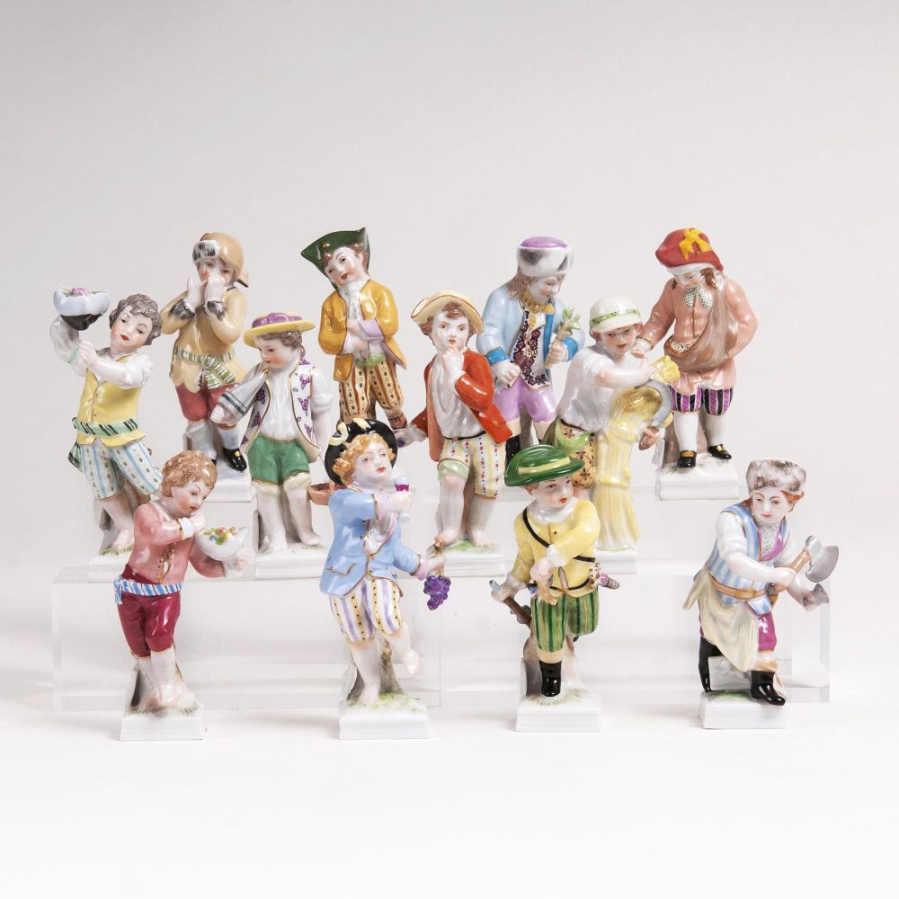 A Set of 12 KPM Month Figures