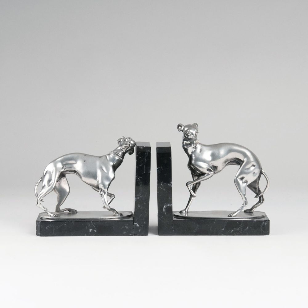 A Pair of Art Déco Book-Ends 'Greyhound'