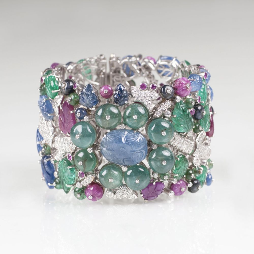 An extraordinary, highcarat Bracelet with coloured gemstones - image 2