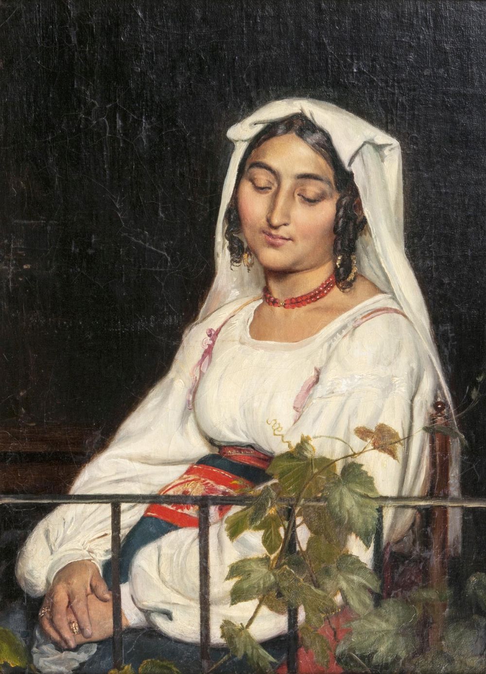 Vilhelm Marstrand - Italian Woman on a Balcony Italian Woman on a Balcony