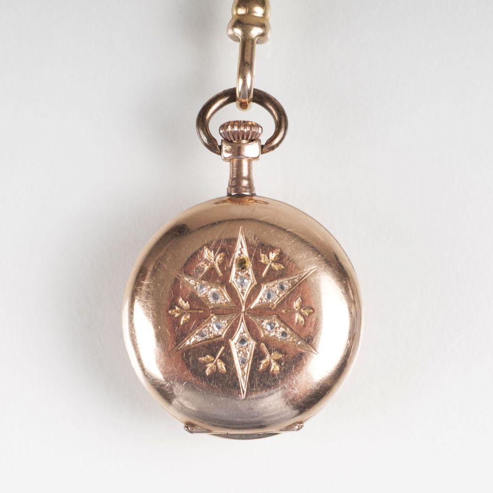 An Art Nouveau Ladie's Watchpendant with Diamonds - image 2