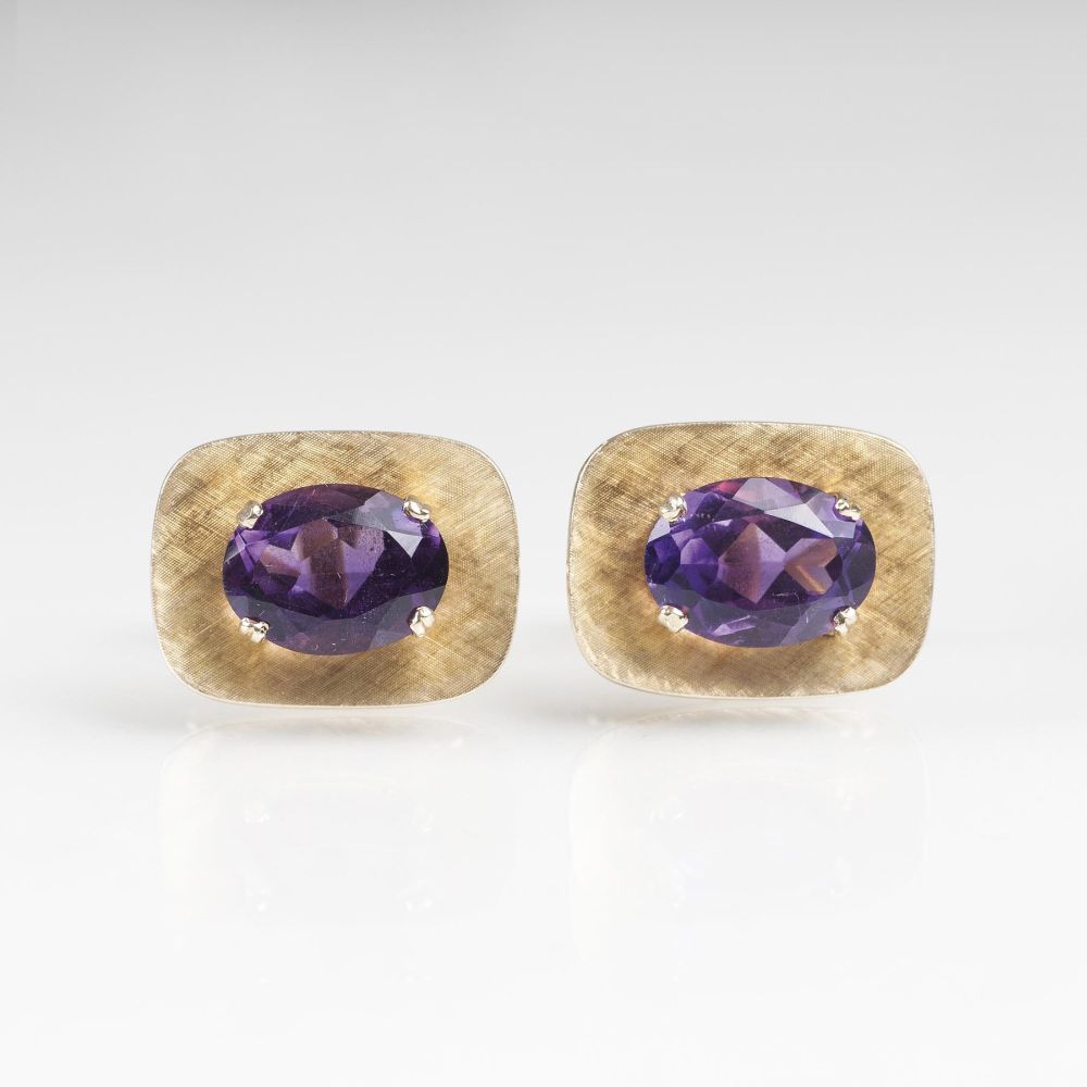 A Pair of Amethyst Cufflinks