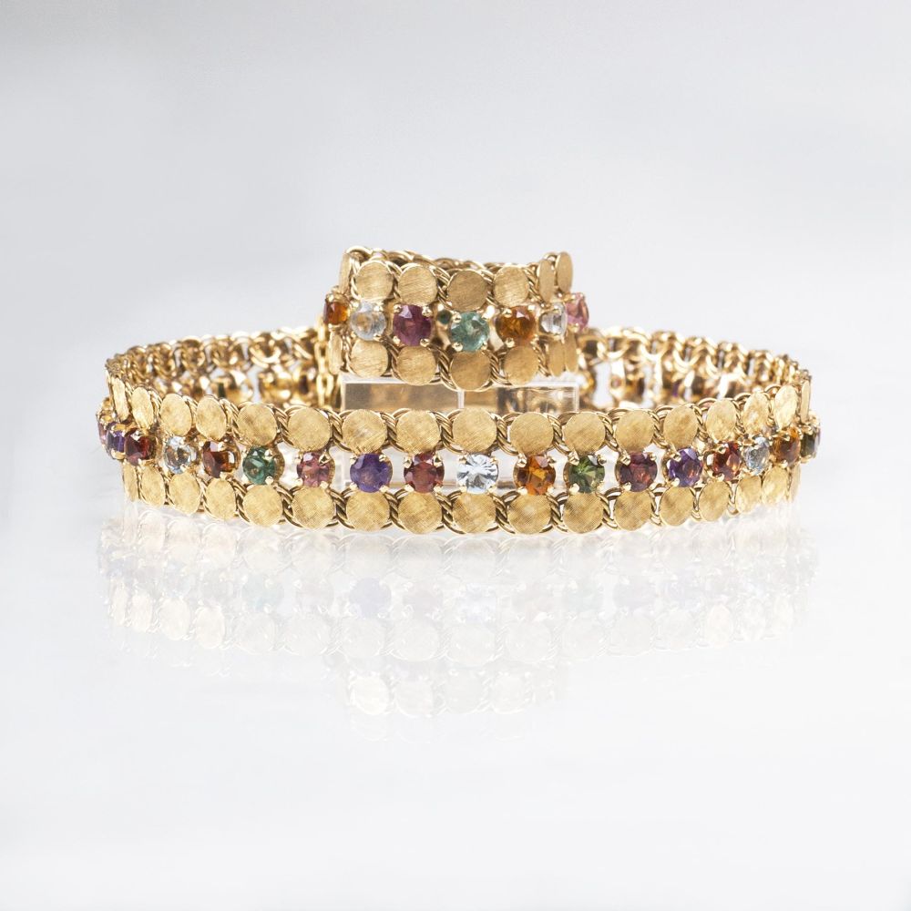 A Vintage Bracelet and Ring with Coloured Gemstones