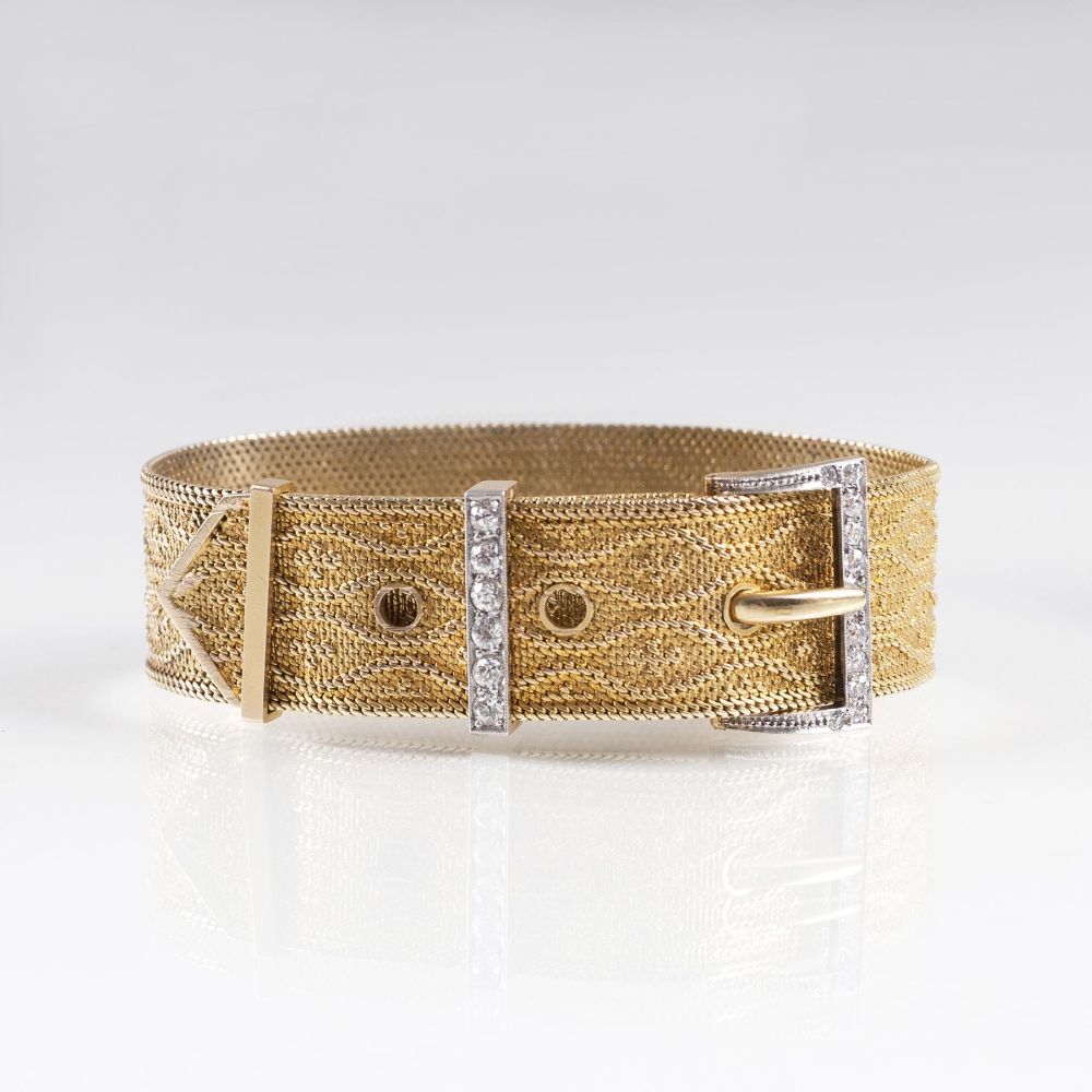 A Bracelet 'Belt Buckle' with Diamonds