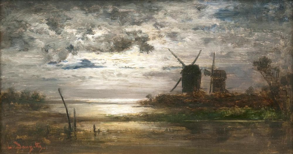 Windmills in Moonlight