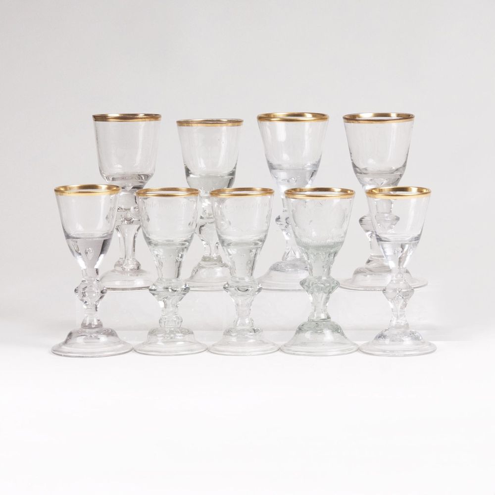 A Set of 9 Lauenstein Goblets