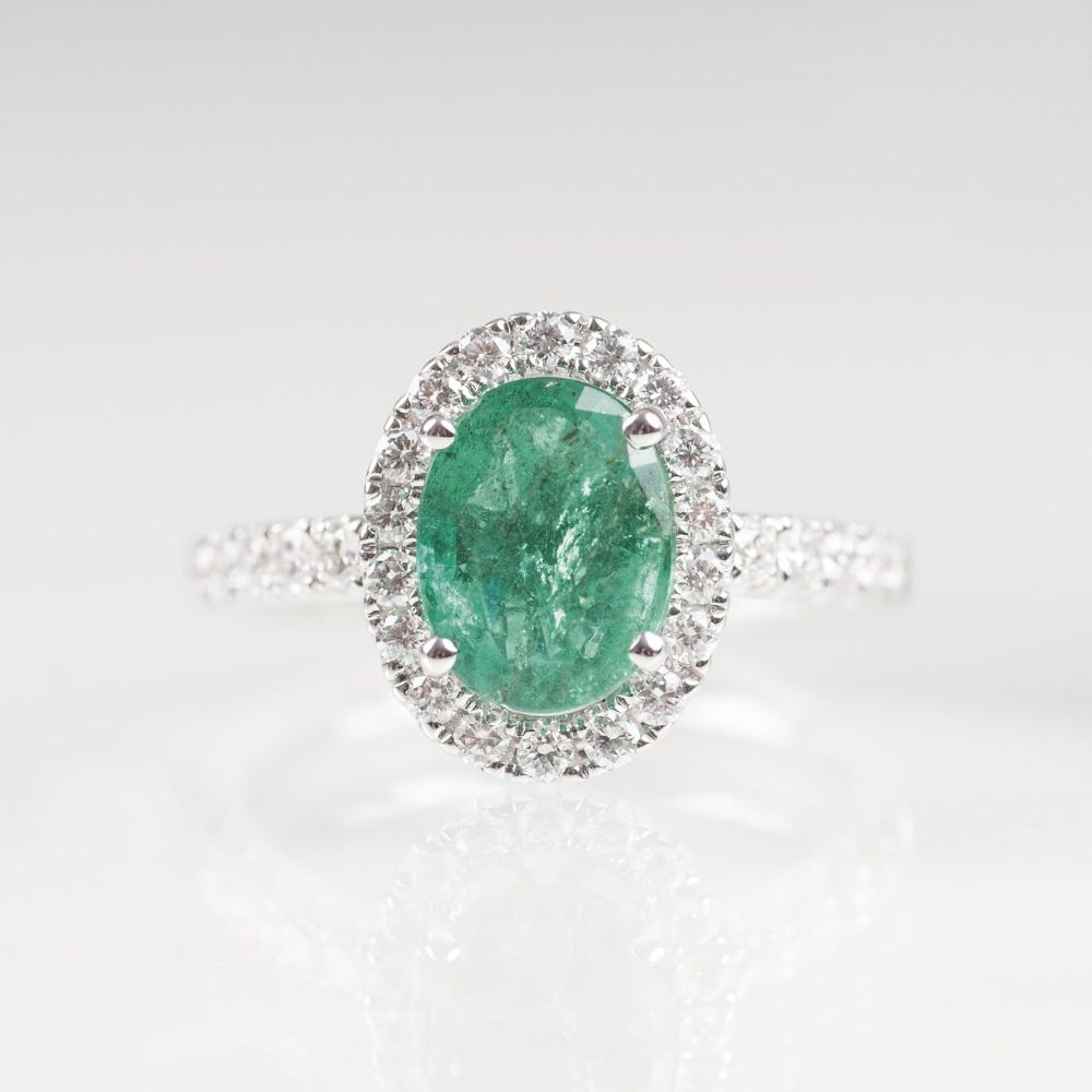 A classical Emerald Diamond Ring