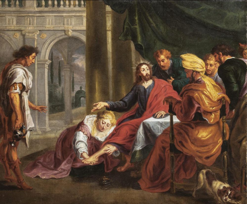 Magdalena wäscht die Füße Christi