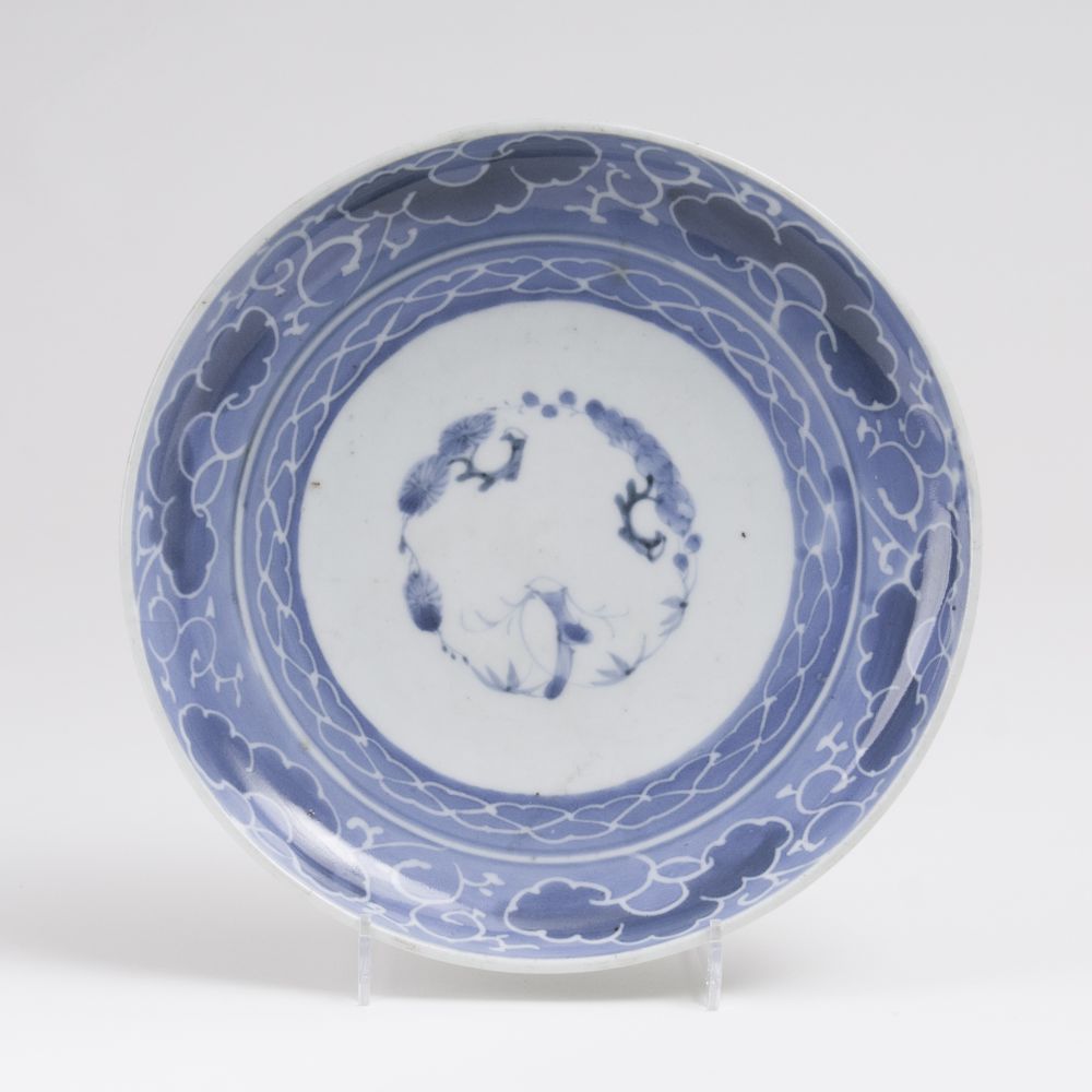 A small blue and white plate 'clouds'