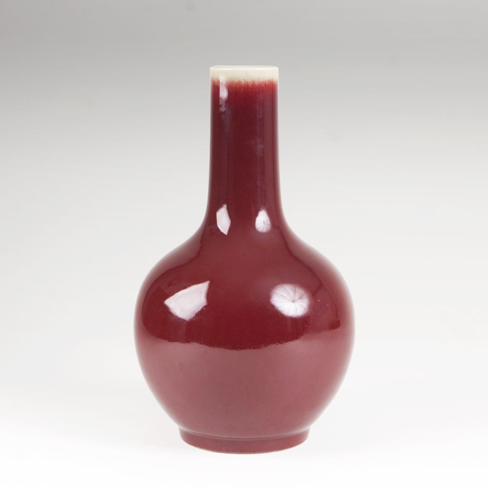 A Narrow Neck Vase with Sang-de-boeuf-glaze