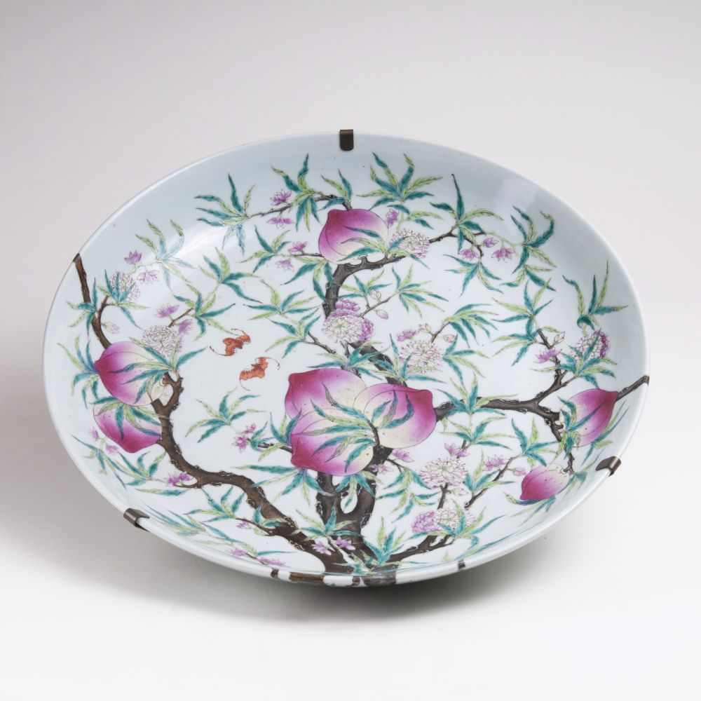 A Large Plate with Peaches and Bats
