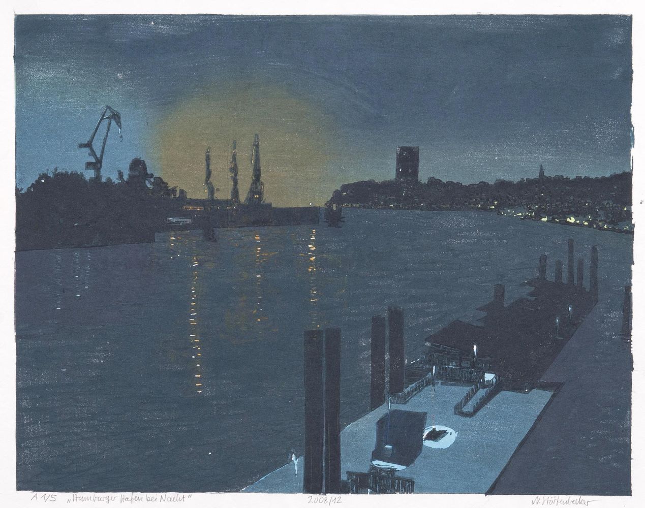 Hamburger Hafen bei Nacht