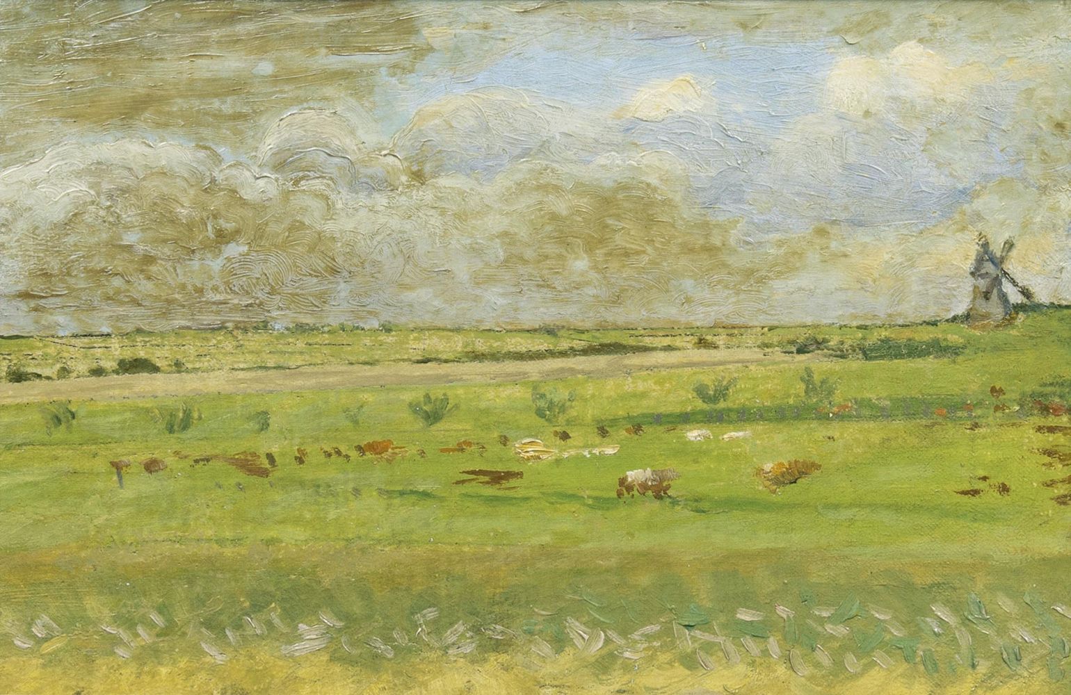Franz Nölken - Landschaft mit Mühle Landschaft mit Mühle