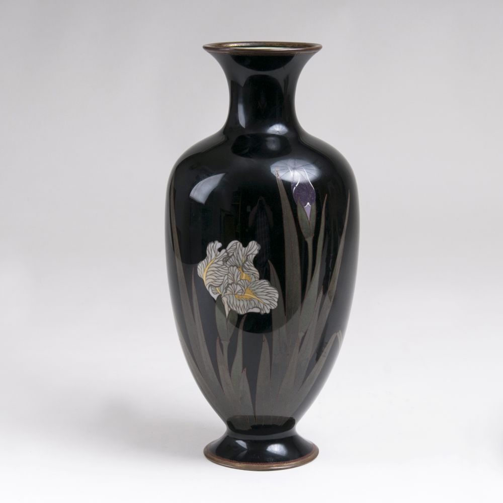 Cloisonné-Vase mit Iris - Bild 2