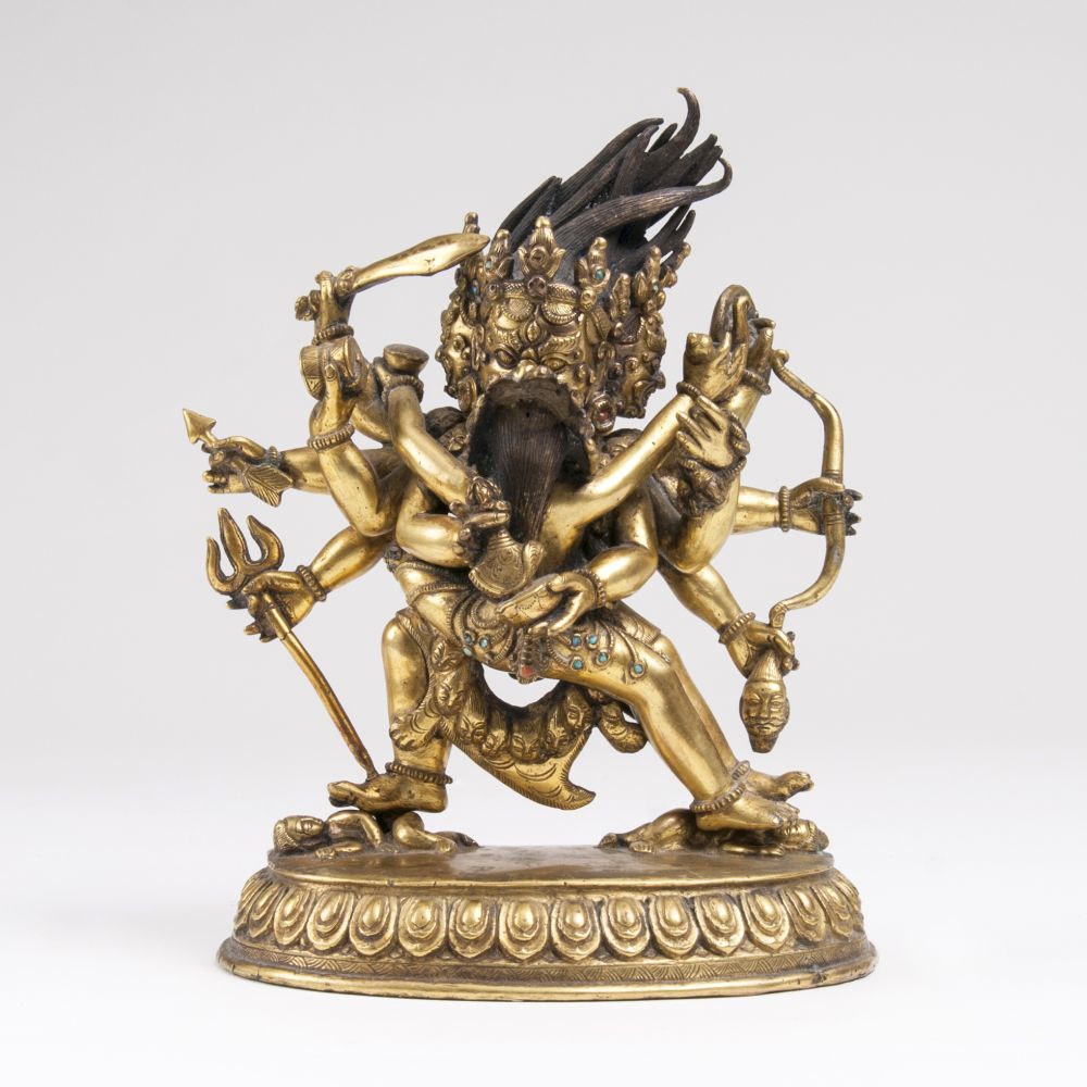 Figur 'Mahakala Dharmapala in Yab Yum'