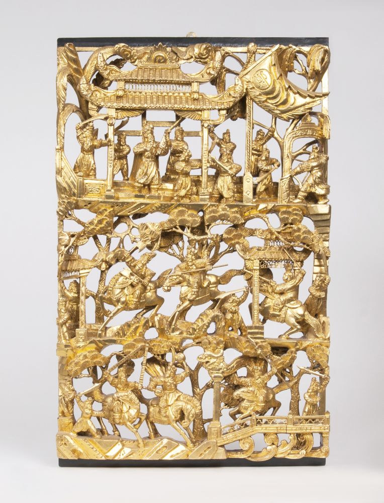 A Decoratif Multifigured Carving with Battle Scenes