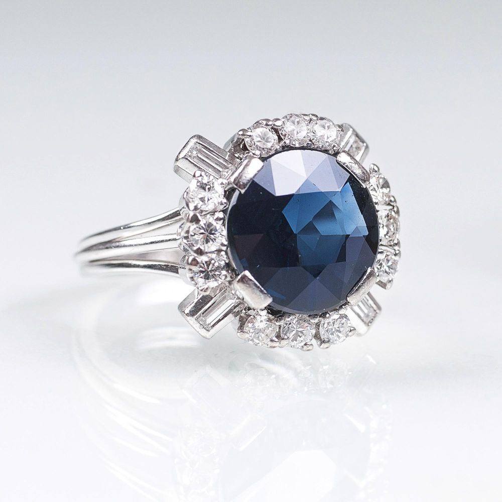 A Sapphire Diamond Ring