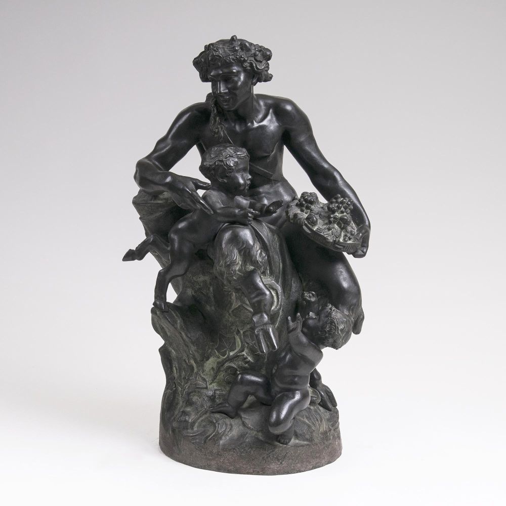 A Large Figure  Group 'Faun with Children' after Clodion