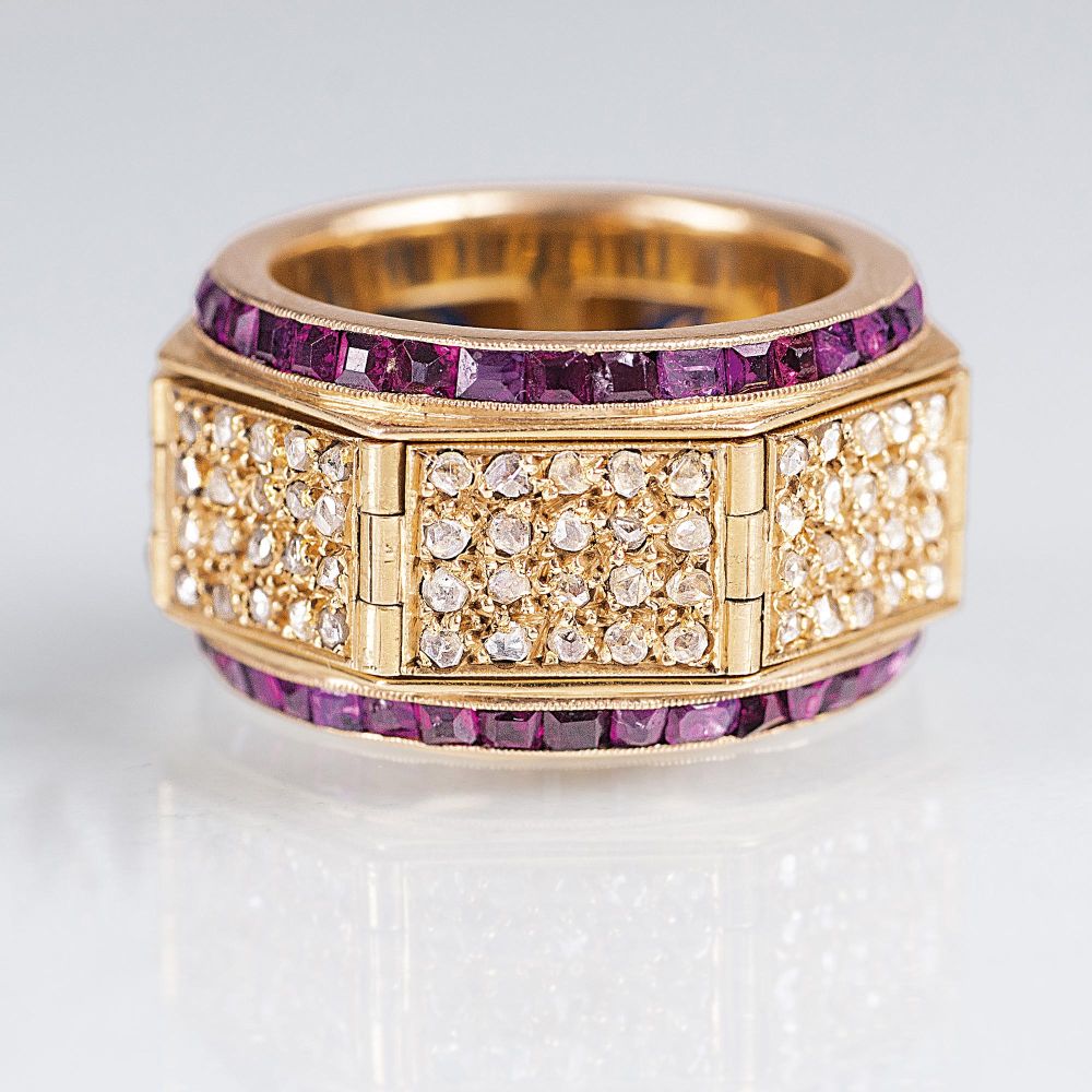 A Diamond Ruby Ring 'Bonheur'