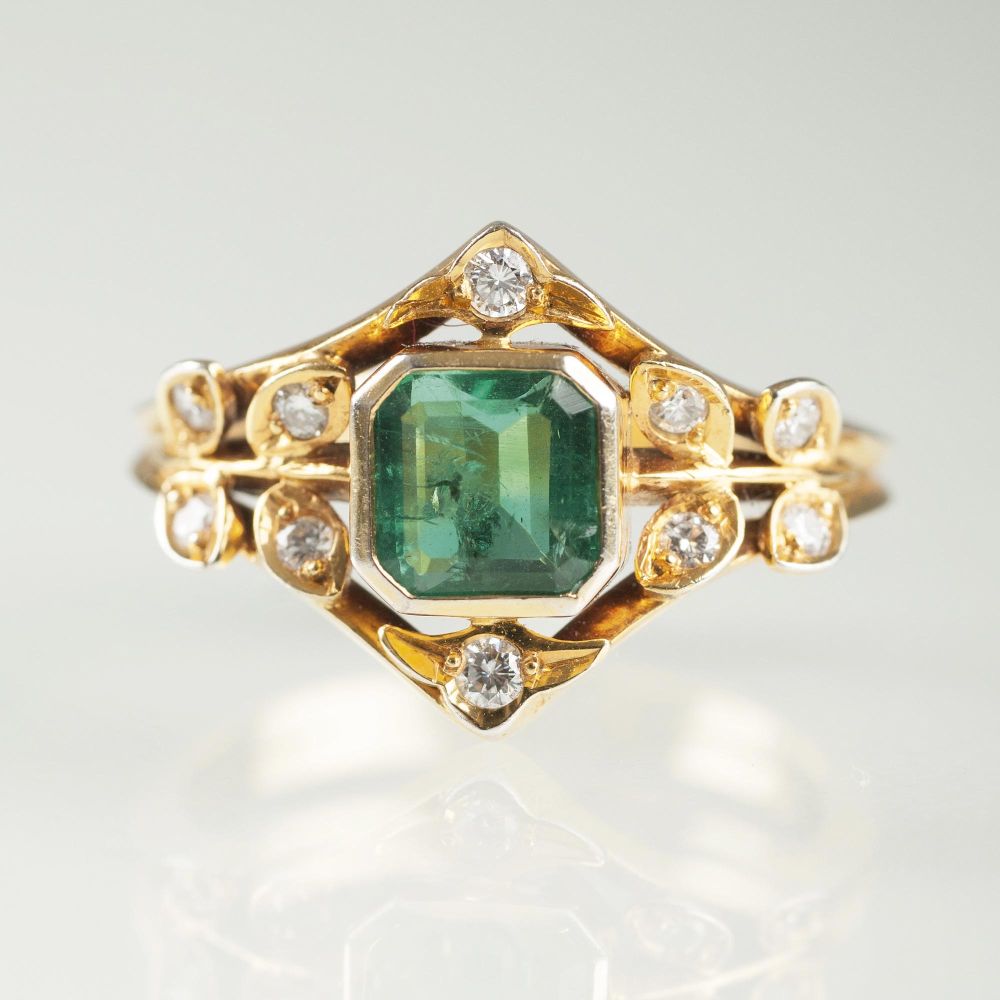 An Emerald Diamond Ring