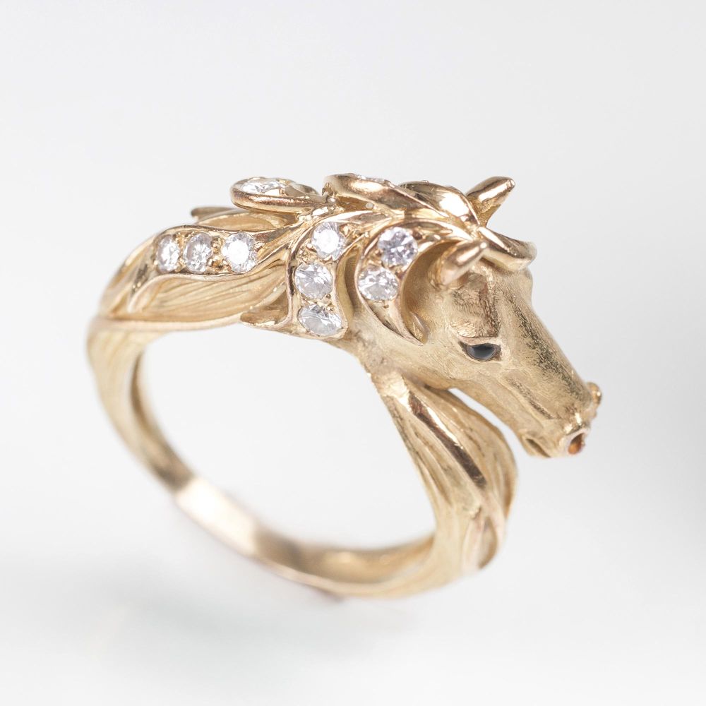 A french Diamond Ring 'Horse'