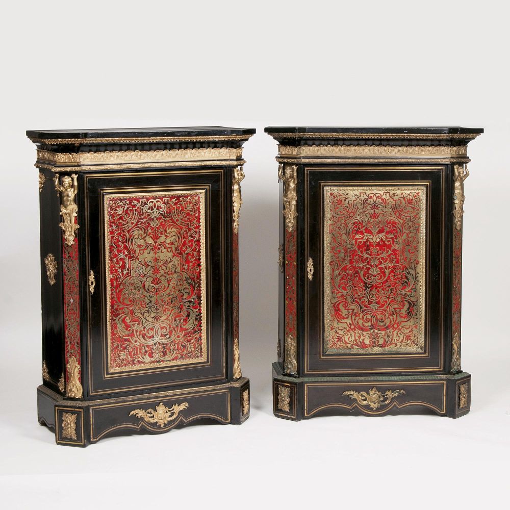 A Rare Pair of Napoleon III Boulle-Cabinets