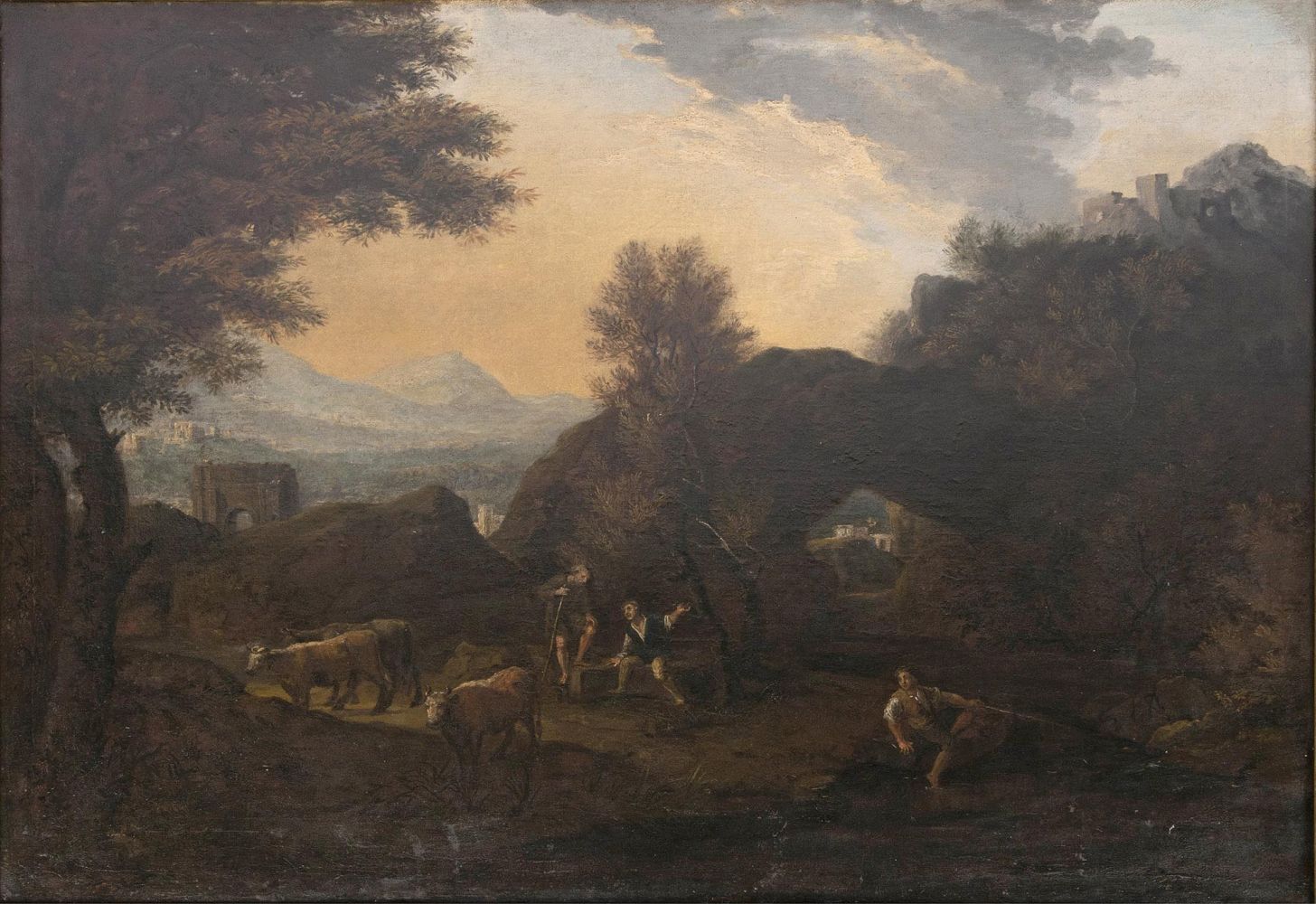 Southern Landscape with Herdsmen by the Water