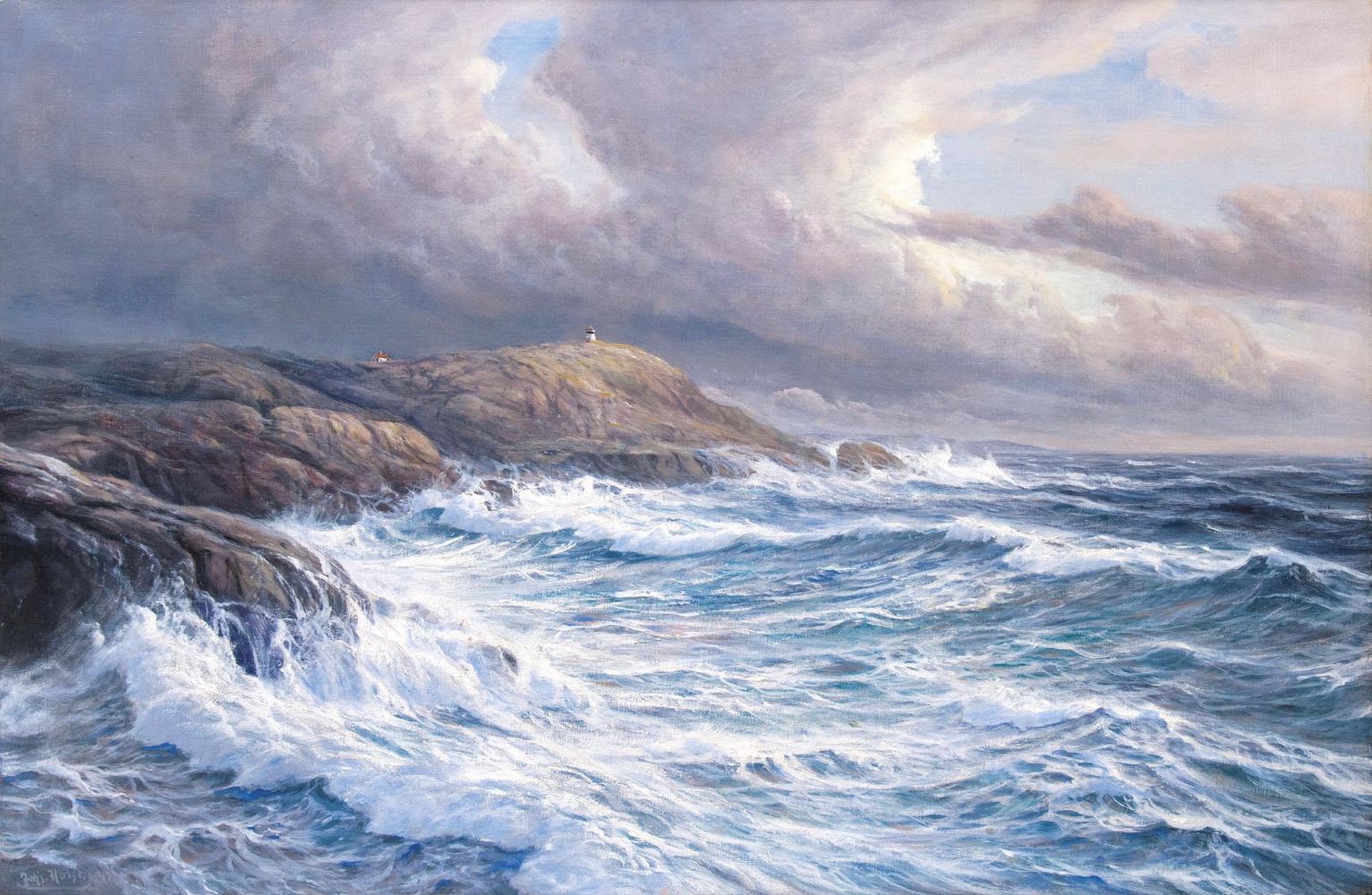 Norwegian coast in the storm