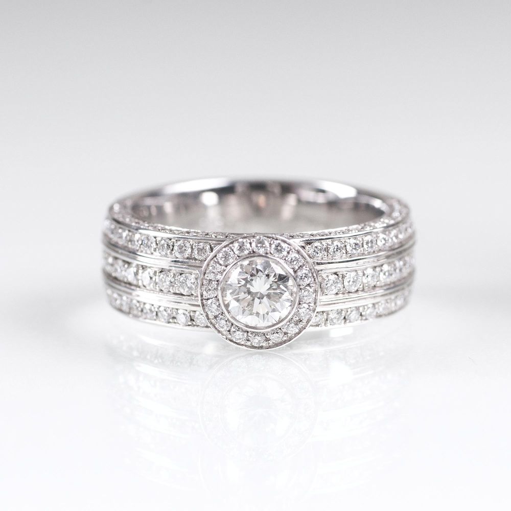 A Diamond Ring with a central Solitaire Diamond