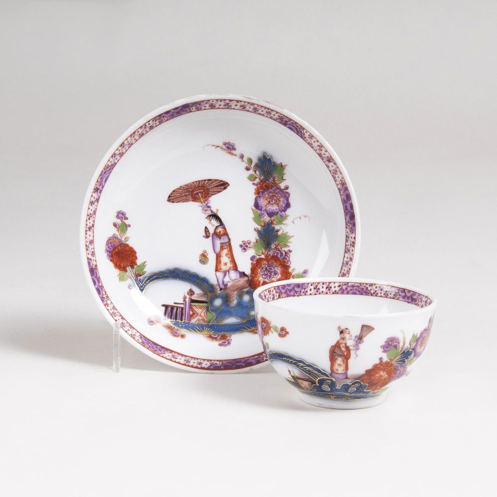 A Tea Bowl with Chinoiserie in the Mannor of J.E. Stadler