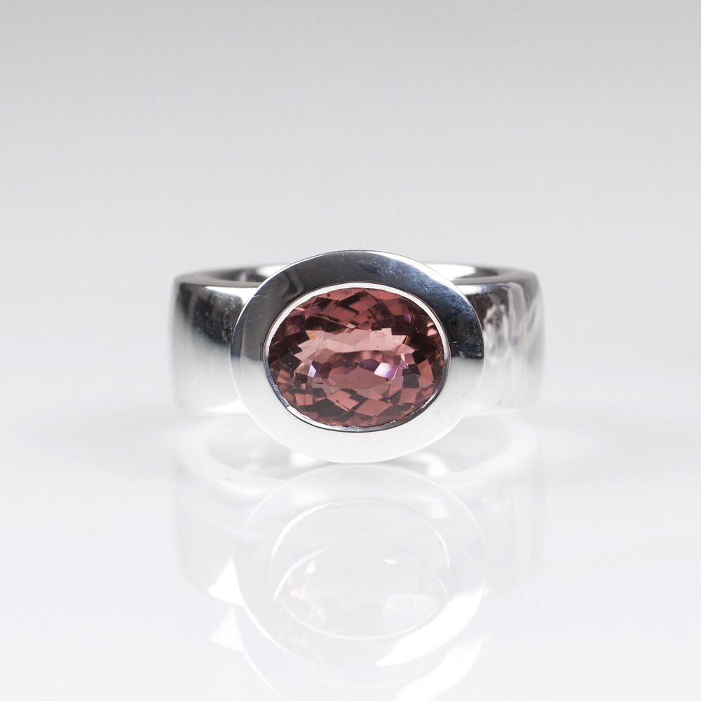 A Modern Rose Tourmaline Ring - image 2