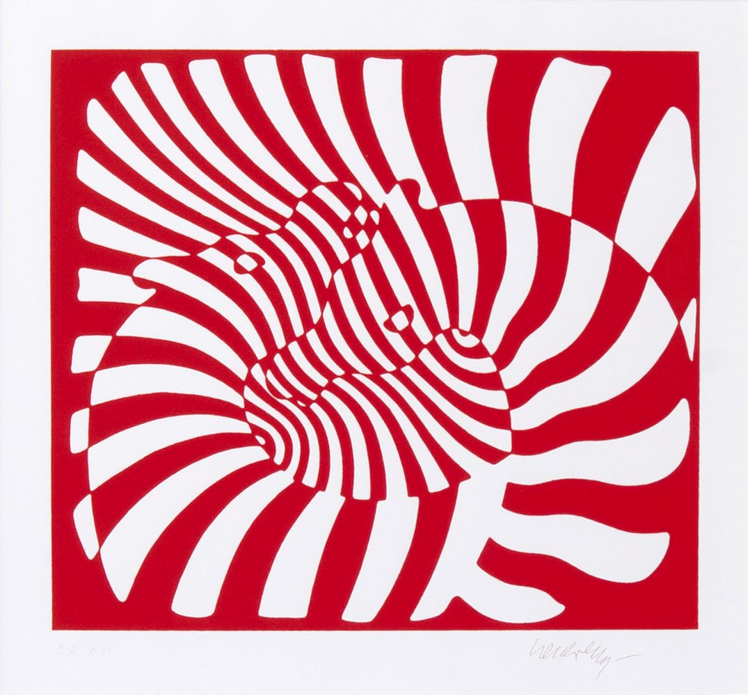 Victor Vasarely - Zebra couple red Zebra couple red