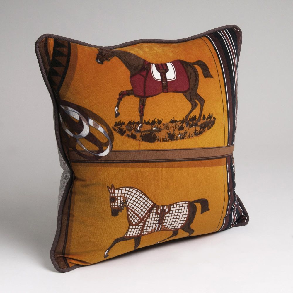 A Selected Hermès Pillow with Horses