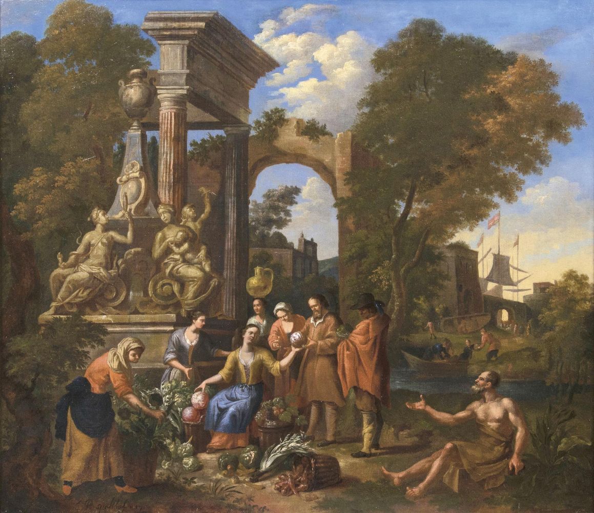 Joannes Philippus Spalthoven - Gemüsemarkt in Ruinen Gemüsemarkt in Ruinen