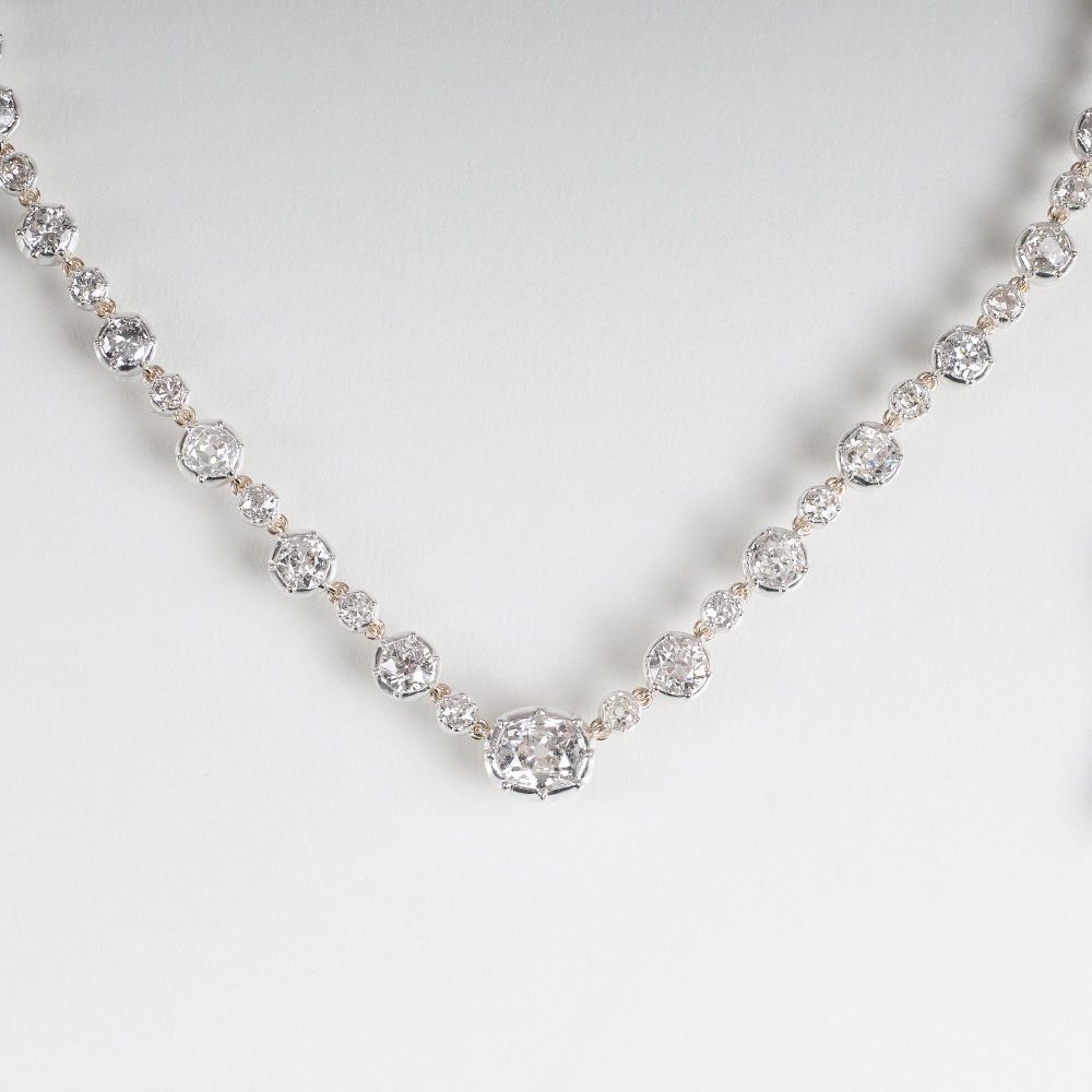 A splendid, highcarat Old Cut Diamond Necklace - image 2