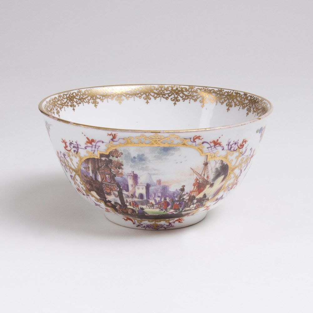 An Extraordinary Bowl with Oriental Kauffahrtei Scenes