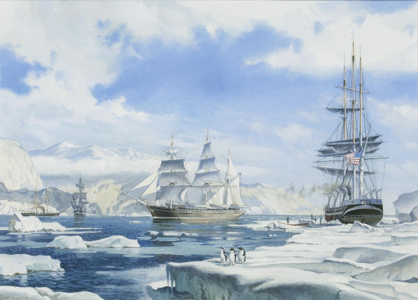 Amerikanische Schiffe in der Antarktis