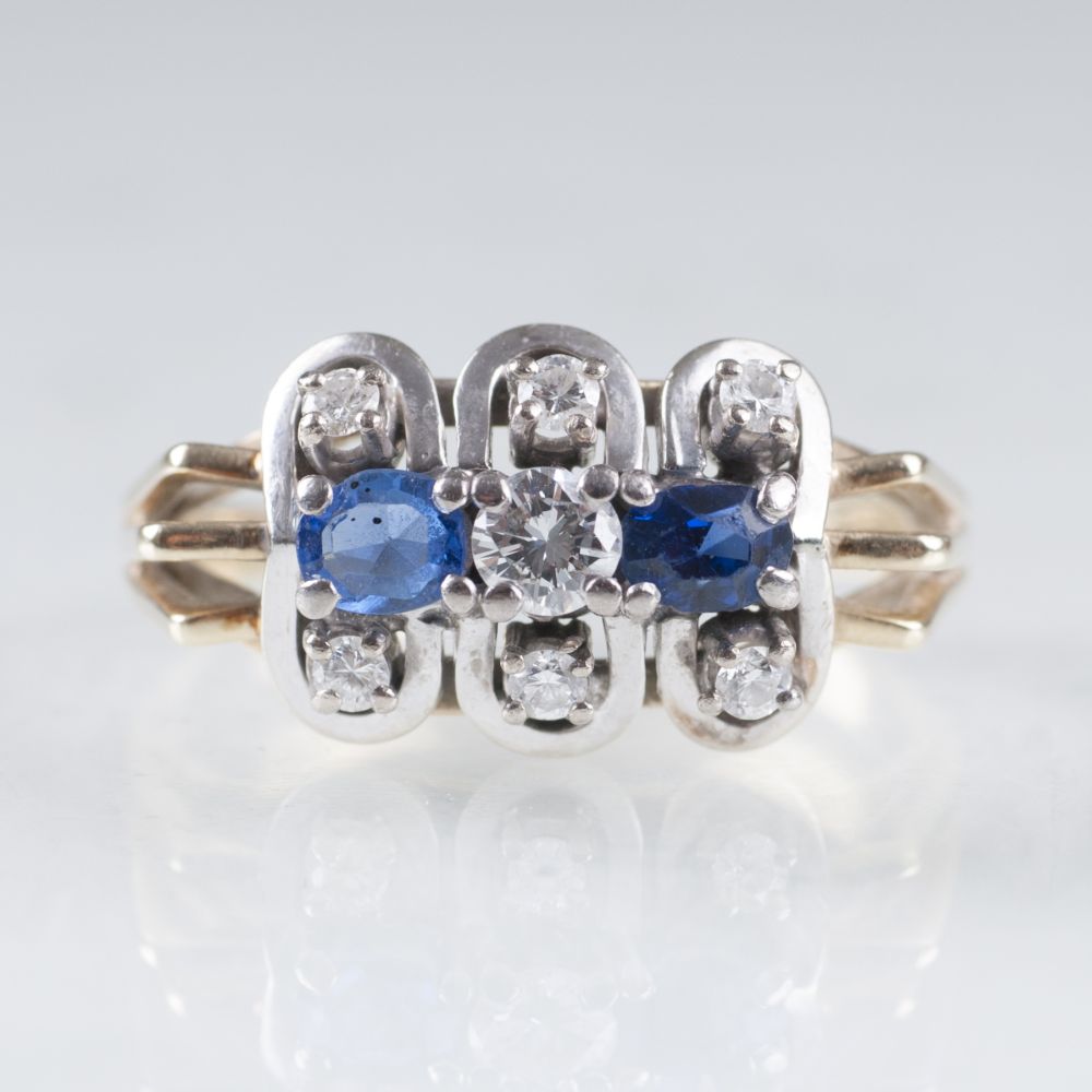 A Sapphire Diamond Ring